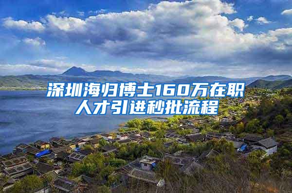 深圳海归博士160万在职人才引进秒批流程