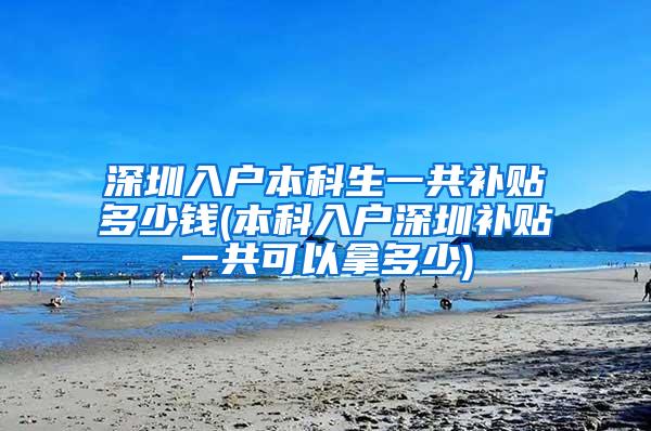 深圳入户本科生一共补贴多少钱(本科入户深圳补贴一共可以拿多少)