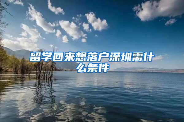 留学回来想落户深圳需什么条件