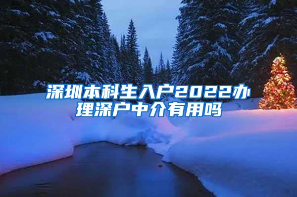 深圳本科生入户2022办理深户中介有用吗