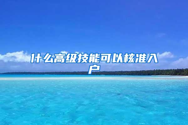 什么高级技能可以核准入户