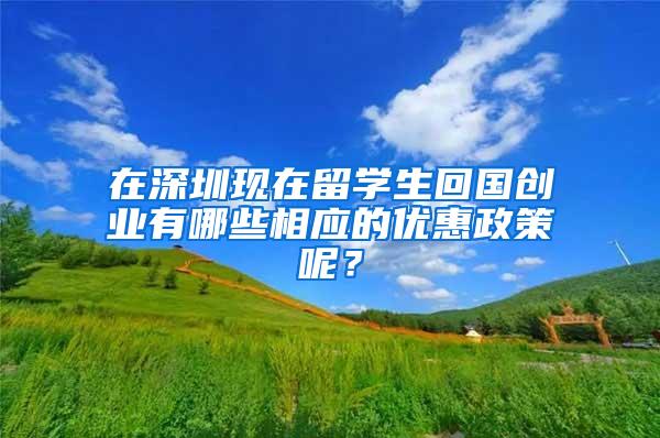 在深圳现在留学生回国创业有哪些相应的优惠政策呢？