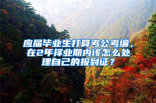 应届毕业生打算考公考编，在2年择业期内该怎么处理自己的报到证？