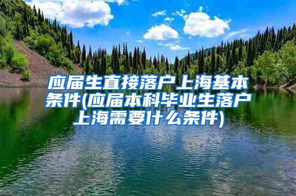 应届生直接落户上海基本条件(应届本科毕业生落户上海需要什么条件)