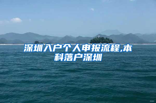 深圳入户个人申报流程,本科落户深圳