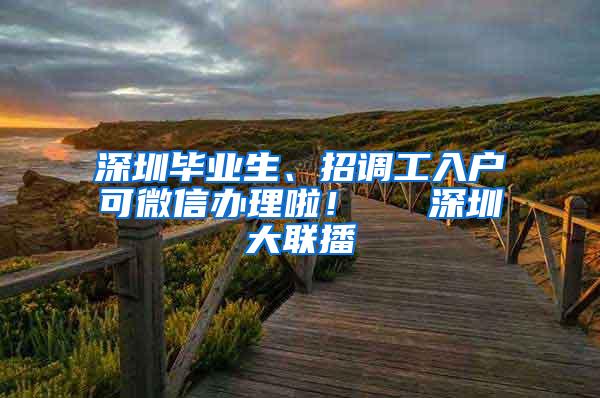 深圳毕业生、招调工入户可微信办理啦！  ▌深圳大联播