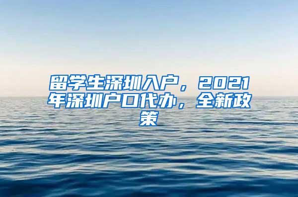 留学生深圳入户，2021年深圳户口代办，全新政策