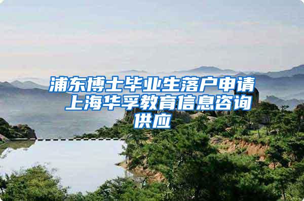 浦东博士毕业生落户申请 上海华孚教育信息咨询供应