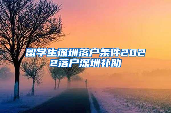 留学生深圳落户条件2022落户深圳补助