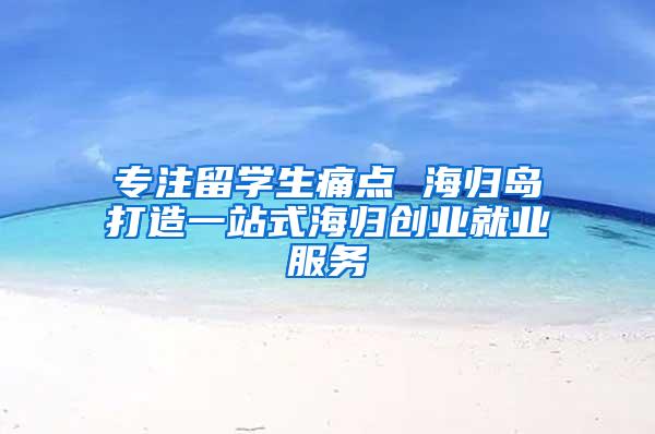 专注留学生痛点 海归岛打造一站式海归创业就业服务