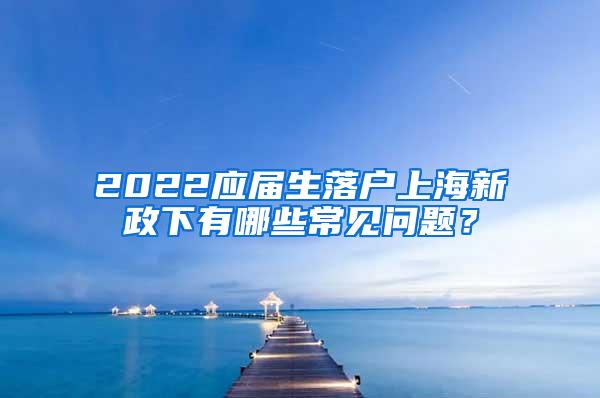 2022应届生落户上海新政下有哪些常见问题？