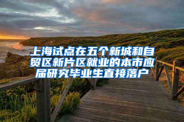 上海试点在五个新城和自贸区新片区就业的本市应届研究毕业生直接落户