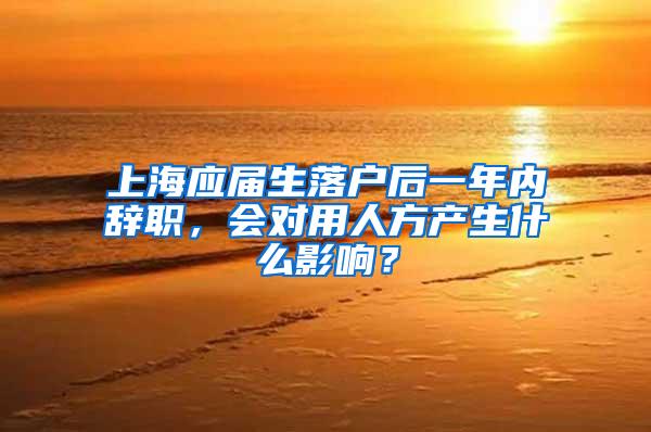 上海应届生落户后一年内辞职，会对用人方产生什么影响？