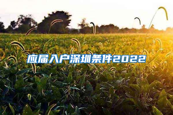 应届入户深圳条件2022