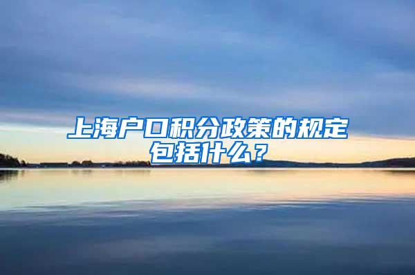 上海户口积分政策的规定包括什么？