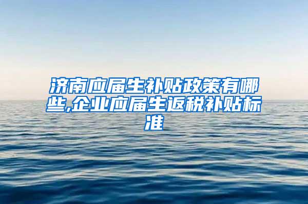 济南应届生补贴政策有哪些,企业应届生返税补贴标准