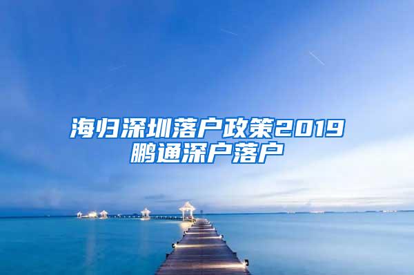 海归深圳落户政策2019鹏通深户落户