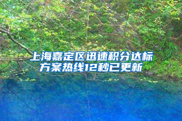 上海嘉定区迅速积分达标方案热线12秒已更新