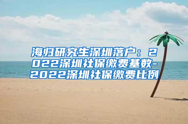 海归研究生深圳落户：2022深圳社保缴费基数-2022深圳社保缴费比例