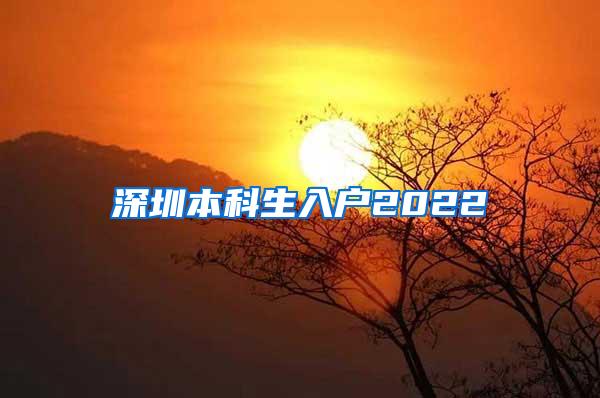 深圳本科生入户2022