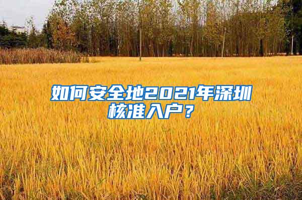 如何安全地2021年深圳核准入户？