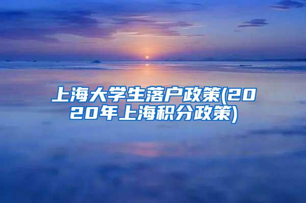 上海大学生落户政策(2020年上海积分政策)