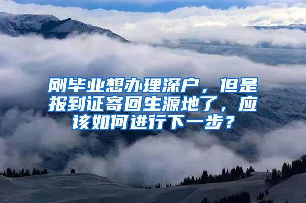 刚毕业想办理深户，但是报到证寄回生源地了，应该如何进行下一步？