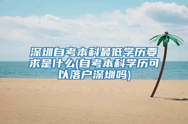 深圳自考本科最低学历要求是什么(自考本科学历可以落户深圳吗)