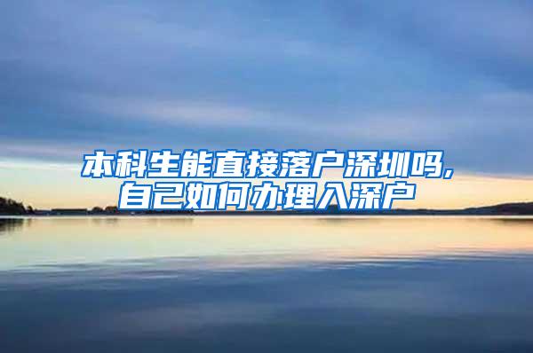 本科生能直接落户深圳吗,自己如何办理入深户