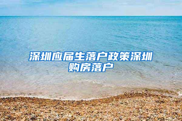 深圳应届生落户政策深圳购房落户