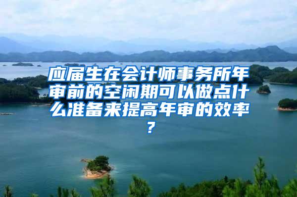 应届生在会计师事务所年审前的空闲期可以做点什么准备来提高年审的效率？