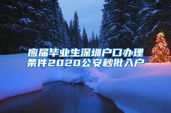 应届毕业生深圳户口办理条件2020公安秒批入户