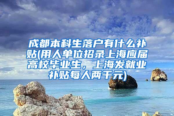 成都本科生落户有什么补贴(用人单位招录上海应届高校毕业生，上海发就业补贴每人两千元)