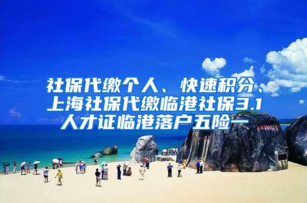 社保代缴个人、快速积分、上海社保代缴临港社保3.1人才证临港落户五险一