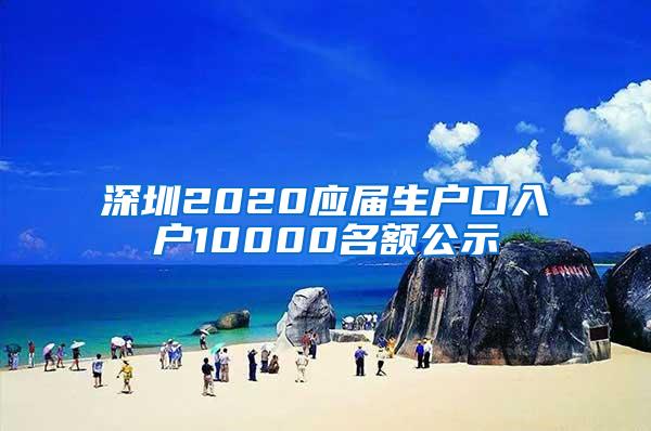 深圳2020应届生户口入户10000名额公示