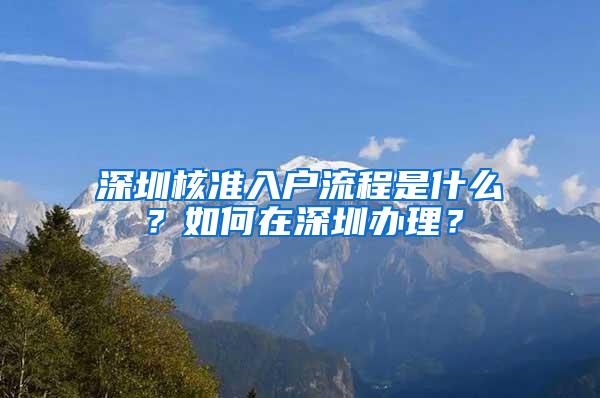 深圳核准入户流程是什么？如何在深圳办理？