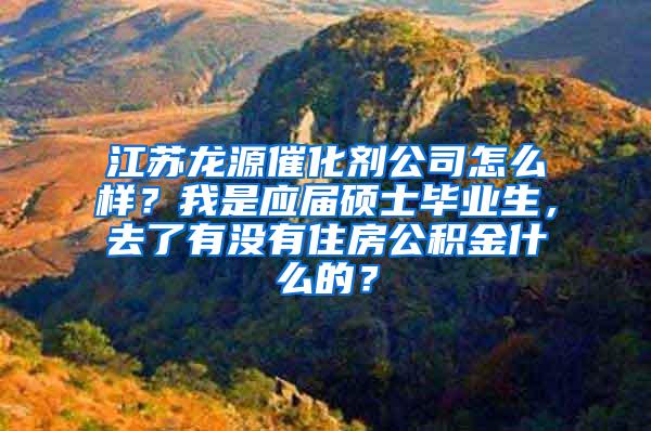 江苏龙源催化剂公司怎么样？我是应届硕士毕业生，去了有没有住房公积金什么的？