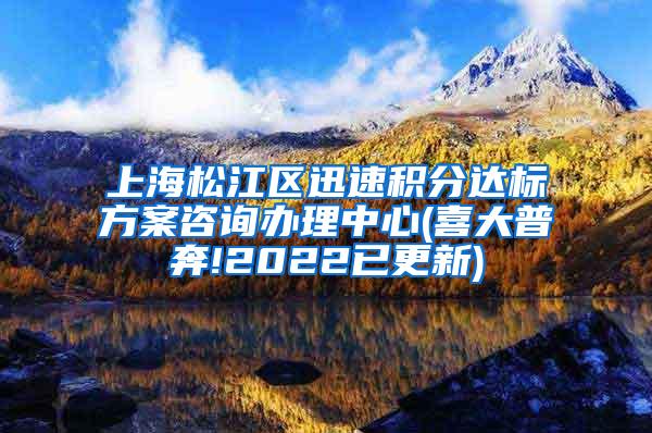 上海松江区迅速积分达标方案咨询办理中心(喜大普奔!2022已更新)