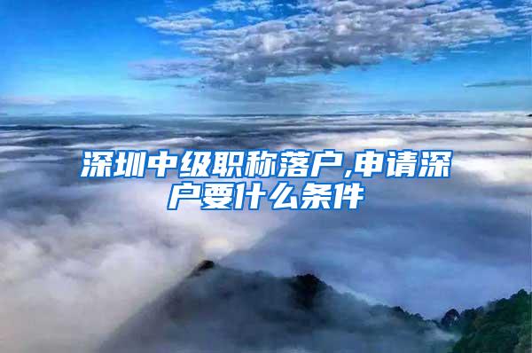 深圳中级职称落户,申请深户要什么条件