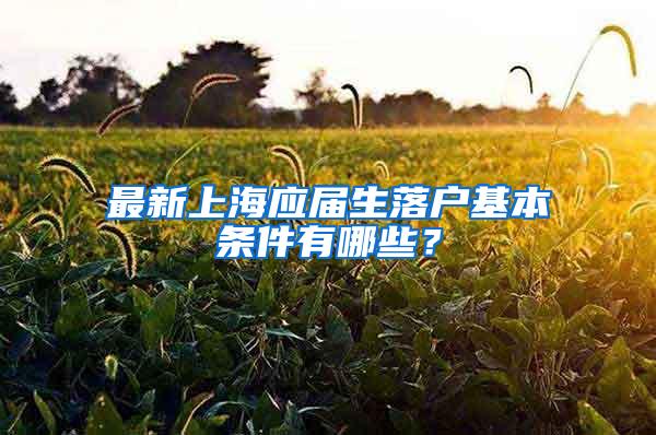 最新上海应届生落户基本条件有哪些？