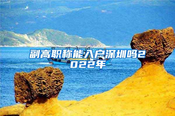 副高职称能入户深圳吗2022年