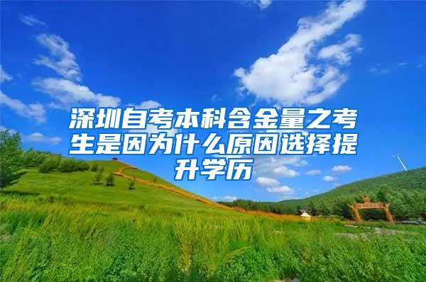 深圳自考本科含金量之考生是因为什么原因选择提升学历