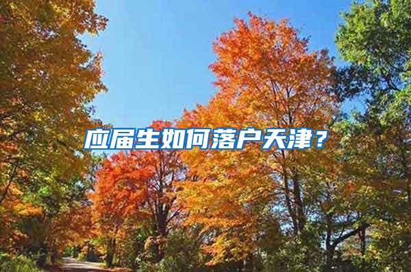 应届生如何落户天津？