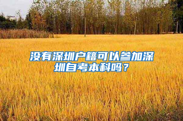 没有深圳户籍可以参加深圳自考本科吗？