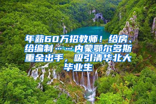 年薪60万招教师！给房、给编制……内蒙鄂尔多斯重金出手，吸引清华北大毕业生