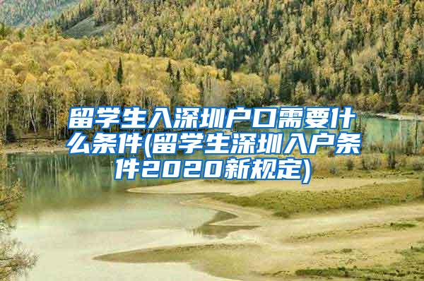 留学生入深圳户口需要什么条件(留学生深圳入户条件2020新规定)