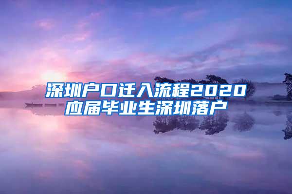 深圳户口迁入流程2020应届毕业生深圳落户