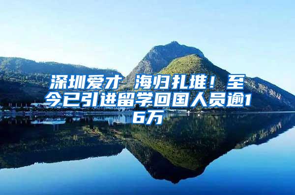 深圳爱才 海归扎堆！至今已引进留学回国人员逾16万