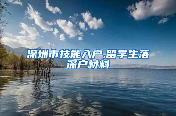 深圳市技能入户,留学生落深户材料