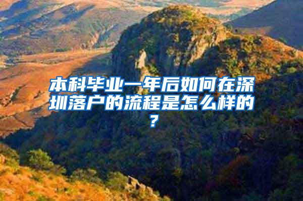 本科毕业一年后如何在深圳落户的流程是怎么样的？